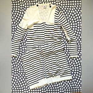 Cabi Victory Sweater Duster Cardigan Maxi Striped